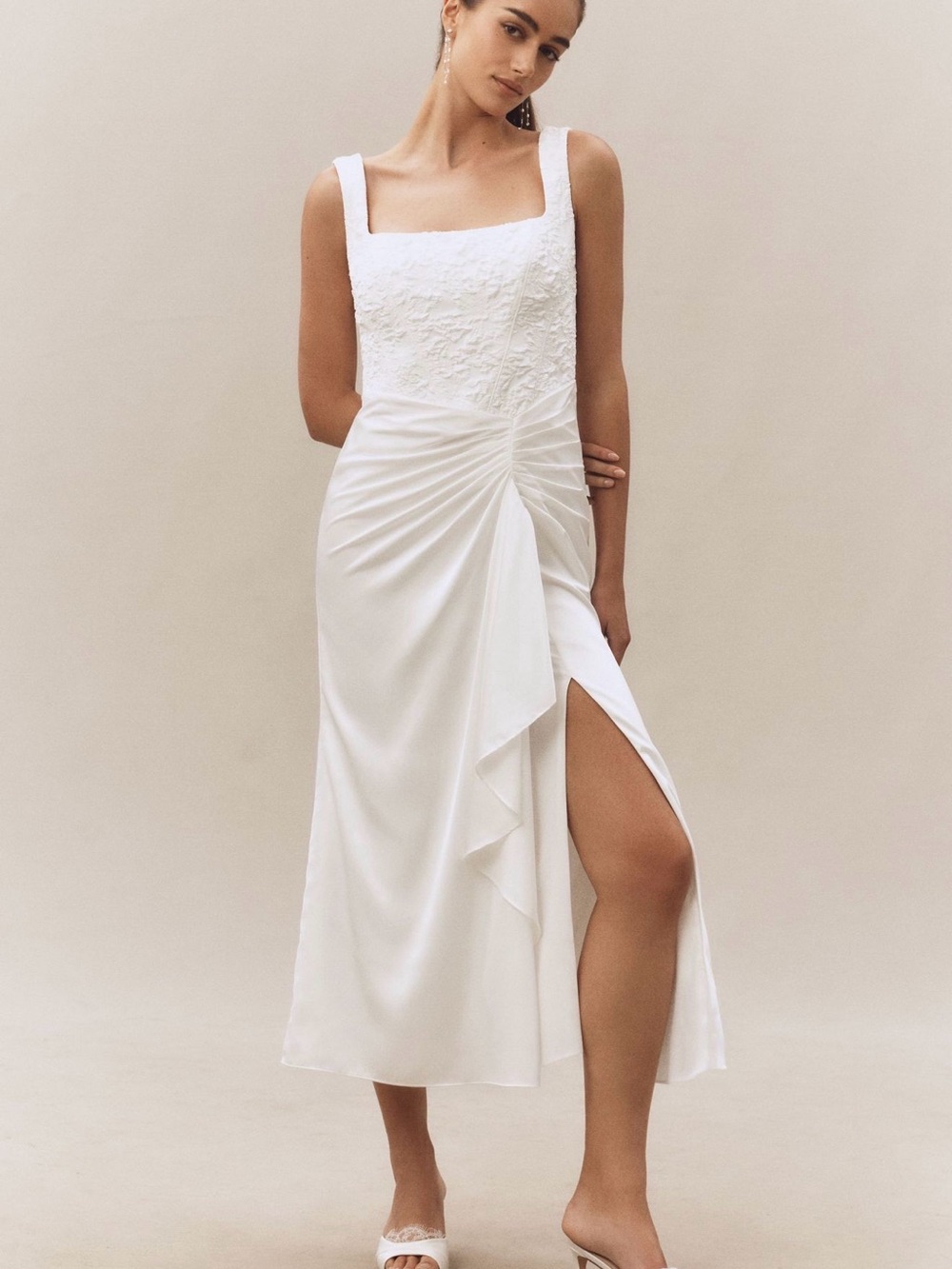 *BRAND NEW* BHLDN Sleeveless Lace Corset Ruched A-Line Midi Dress